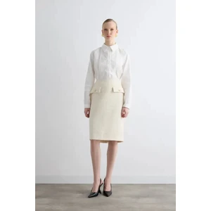 Tüvit Kalem Etek - Ekru