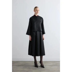 Tafta Midi Etek - Siyah