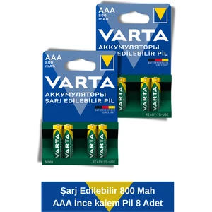 800 Mah Aaa Şarjlı Kalem Pil 8'li