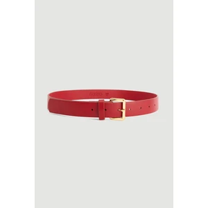 Kare Tokalı Suni Deri Kemer - Kırmızı