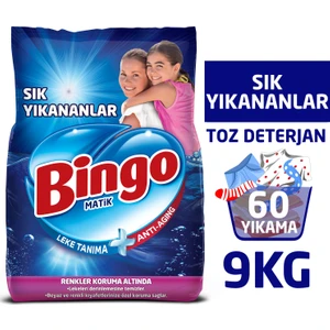 Toz Çamaşır Deterjanı Sık Yıkananlar 9 Kg