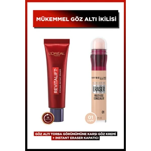 L'Oréal Paris L'oreal Paris Revitalift Lazer Eyebag Göz Altı Torbalarına Karşı Göz Kremi + Instant Anti Age Eraser 01 Light