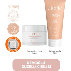 Soyulabilir Kolajen Maske & Nemlendirici Cica Krem Ikili Cilt Bakım Seti – Arındırıcı, Onarıcı, Gözenek Sıkılaştırıcı, Yoğun Nemlendirici ve Porselen Cilt Etkisi Için