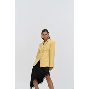 Allegany Bel Oturmalı Sarı Blazer