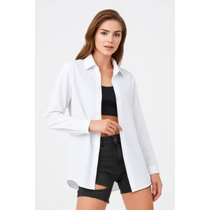 3900BGD19 Kadın Oversize Uzun Basic Gömlek 3900
