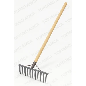 Tırmık 11 Sert Dişli Çelik Bahçe Tırmığı – Dayanıklı Demir Çapalama Aleti (140 cm Saplı)