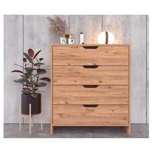 Ankara Mobilya Efes 4 Çekmeceli Modern Şifonyer Atlantik Çam 80 cm Genişlik 83 cm Yükseklik