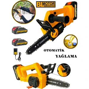 Yeni Nesil Çift Akülü Dal Budama Testere Bıçkı Makinası Kömürsüz Motor Li-On Batarya Pro Saw 
