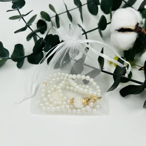 Lena Gift Workshop 10 Adet Hediyelik Tül Keseli Inci Tesbih (Mevlid-Hac-Umre-Sünnet)