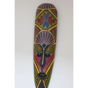 Ahşap Otantik Mask Kırmızı 50CM Albızıa Wood