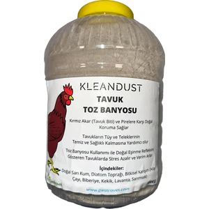 Gastro Vet Kleandust Bit Kırmızı Akar Pire Tozu Kanatlı (Tavuk, Güvercin, Vb.) Toz Banyosu 4 KG