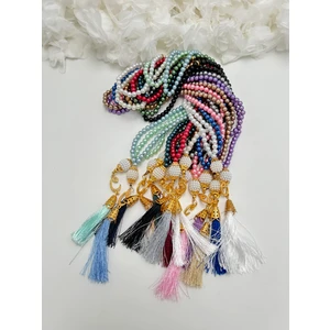 Lena Gift Workshop 20 Adet Hediyelik Vavlı Püsküllü Karışık Plastik Inci 99'lu Namaz Tesbihi ( Mevlit-Sünnet-Hac-Umre)