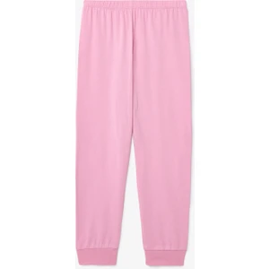 Kız Çocuk Furry Bunny Tavşan Baskılı Pamuklu Uzun Kollu 2'li Pijama Takımı