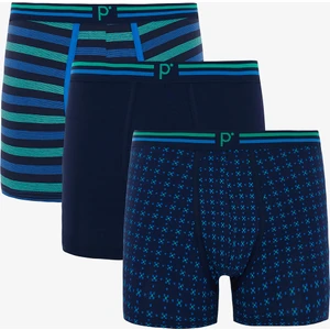 Erkek Çizgili Organik 3'lü Boxer