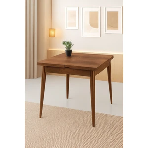Yanlardan Açılır Büyüyen Yemek Masası Ceviz 75X80CM Sadece Masa Fiyatıdır