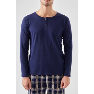 Micro Süet Patlı Düğme Detaylı Erkek Pijama Takımı