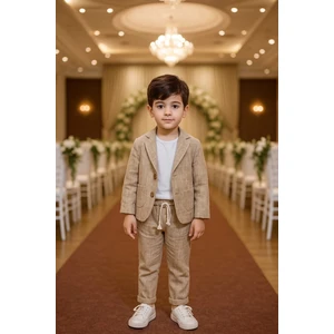 Keten Görünümlü 3'lü Erkek Takım