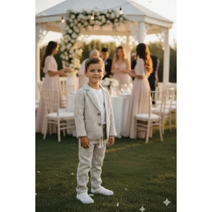 Keten Görünümlü 3'lü Erkek Takım