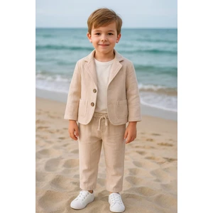 Keten Görünümlü 3'lü Erkek Takım