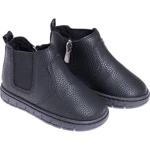 Hellobaby Erkek Bebek Bot Suni Deri Siyah