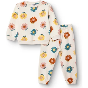 Hellobaby Kız Bebek Eşofman Takımı Bisiklet Yaka Uzun Kol Reçme Paça