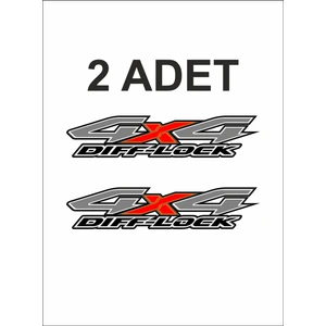 4x4 - Off Road - Adventure - Diff Lock - Oto Sticker - Araba Sticker -  Araç Sticker - 2 Adet 02027