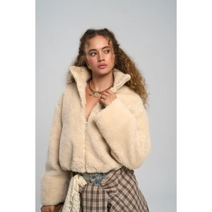 Orliva Teddy Kısa Bomber Bej Ceket