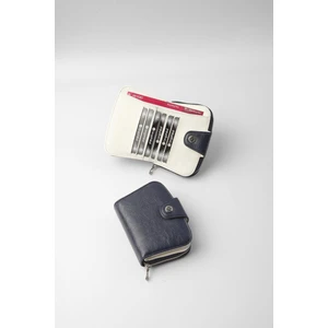 Cengiz Pakel Küçük Boy Desenli Kadın Cüzdan/portföy - 65308 - Lacivert/beyaz