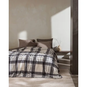 Madame Coco Varnelle Tek Kişilik Sherpa Battaniye - Ekru/antrasit