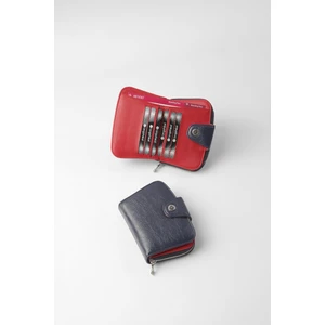 Cengiz Pakel Küçük Boy Desenli Kadın Cüzdan/portföy - 65308 - Lacivert/kırmızı