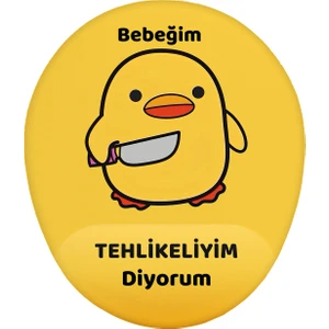 Bebeğim Tehlikeliyim Diyorum Bilek Destekli Mouse Pad
