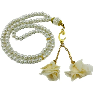 Lena Gift Workshop 10 Adet Karışık Renk Güllü 99'lu Cam Inci Namaz Tesbihi ( Mevlit-Sünnet-Hac-Umre)