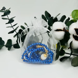 Lena Gift Workshop 10 Adet Hediyelik Tül Keseli Inci Tesbih (Mevlid-Hac-Umre-Sünnet)