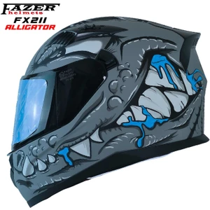Forza Fx Alligator Full Face ( Kapalı ) Güneş Vizörlü ( Gözlüklü ) Motorsiklet Kaskı