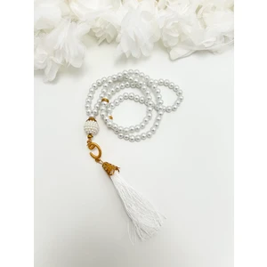 Lena Gift Workshop 10 Adet Hediyelik Vavlı Püsküllü Plastik Inci 99'lu Namaz Tesbihi ( Mevlit-Sünnet-Hac-Umre)