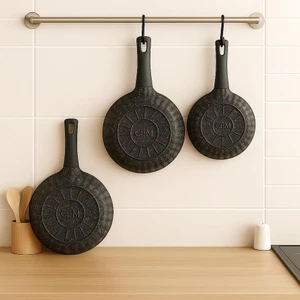 Dilimli Granit Döküm Tava Seti 3 Lü Tava Seti 20 cm - 24 cm - 28 cm