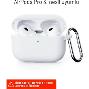 Airpods Pro 3. Nesil Uyumlu Darbelere Dayanıklı Askı Aparatlı Silikon Kılıf