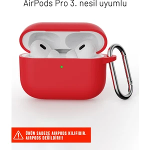 Airpods Pro 3. Nesil Uyumlu Darbelere Dayanıklı Askı Aparatlı Silikon Kılıf