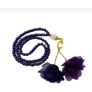 Lena Gift Workshop 10 Adet Karışık Renk Güllü 99'lu Cam Inci Namaz Tesbihi ( Mevlit-Sünnet-Hac-Umre)