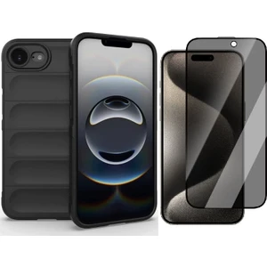 iPhone 16E Uyumlu Kılıf Esnek Tpu Oyuklu Arka Yüzey Tasarımlı Vendas Etnik Silikon Kapak + Hayalet Ekran Koruyucu