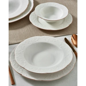 Güral Porselen Carmina 24 Parça 6 Kişilik Bone Boya File Yemek Takımı