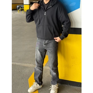 Erkek Overfit Fermuarlı Kapüşonlu Hırka