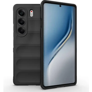 Tecno Camon 40 Pro Kılıf Esnek Tpu Oyuklu Arka Yüzey Tasarımlı Zore Etnik Silikon Kapak - Siyah