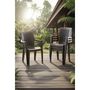 Efes 4'lü Rattan Sandalye Kahve