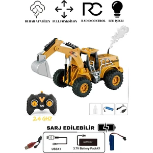 Uzaktan Kumandalı Sarj Edilebilir Ekskavatör Kepçe Iş Makinası 2.4 Ghz Buharlı Işıklı