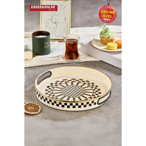 Prime Cream Emaye Servis Tepsi 28 cm