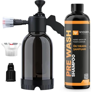 Araç Yıkama Aparatı 2lt  Köpük Püskürtücü El Pompası, Viogen Chemical Prewash Shampoo 700 ml