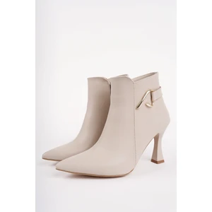 Vivente Sivri Burun Toka Detaylı Fermuarlı Ince Topuklu Kadın Bot