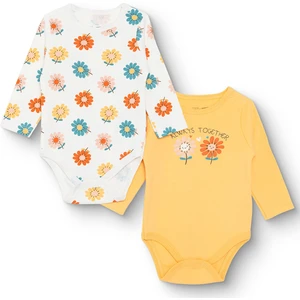 Hellobaby Kız Bebek 2li Uzun Kol Body Interlok Çıtçıtlı Yaka Uzun Kol