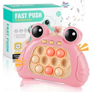 Brother Toys Kurbağa Model Işıklı Popit Oyun Konsolu Pop It Oyuncak Konsol Pembe Renk